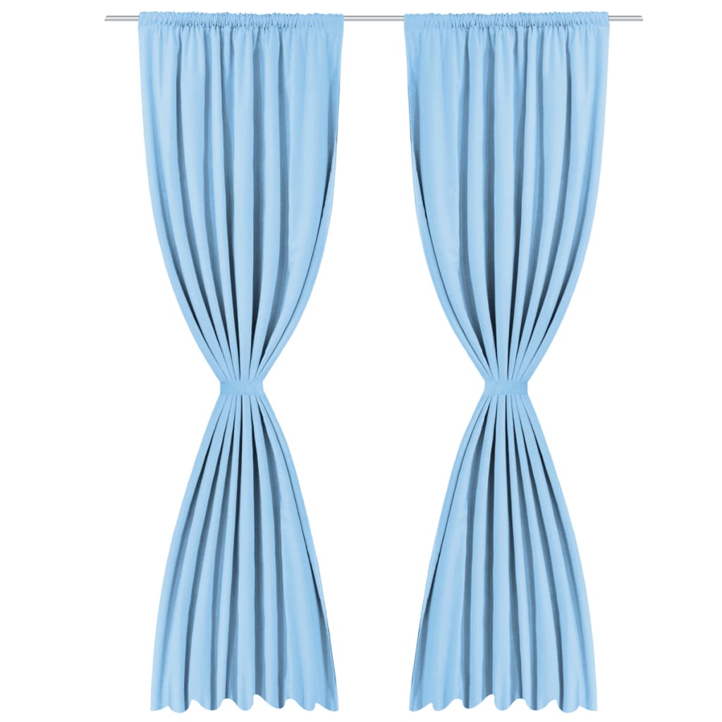 vidaXL Blackout Curtains 2 pcs Double Layer 140x175 cm Turquoise