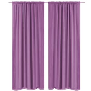 vidaXL Naktinės užuolaidos, 2vnt., dvisluoksnės, 140x175cm, alyvų sp.