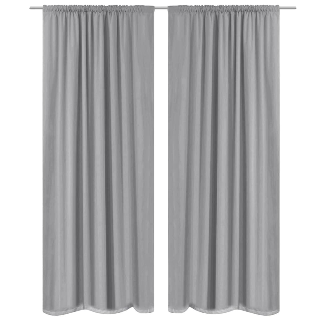 vidaXL Blackout Curtains 2 pcs Double Layer 140x245 cm Grey