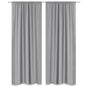 vidaXL Naktinės užuolaidos, 2vnt., dvisluoksnės, 140x245cm, pilkos