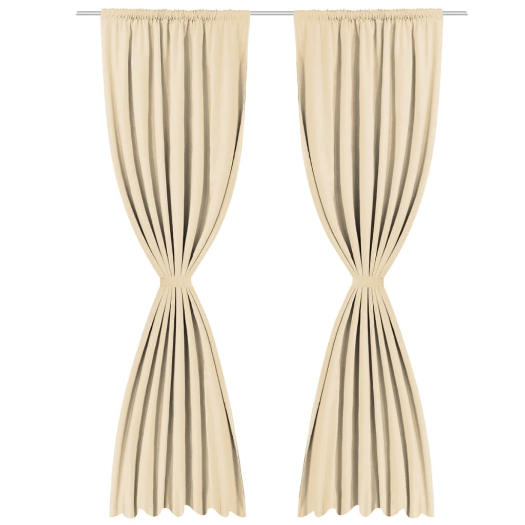 

vidaXL Gordijnen verduisterend dubbellaags 140x245 cm beige 2 st