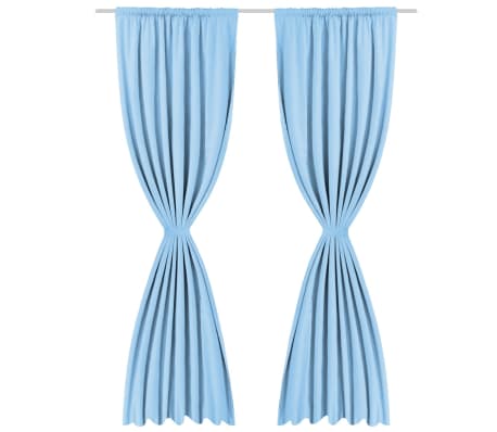 vidaXL Rideau occultant 2 pcs Double couche 140x245 cm Turquoise