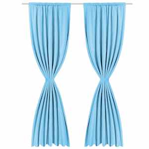 vidaXL Lystette gardiner 2 stk to-lags 140x245 cm turkis