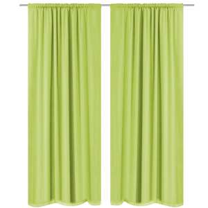 vidaXL Naktinės užuolaidos, 2vnt., dvisluoksnės, 140x245cm, žalios