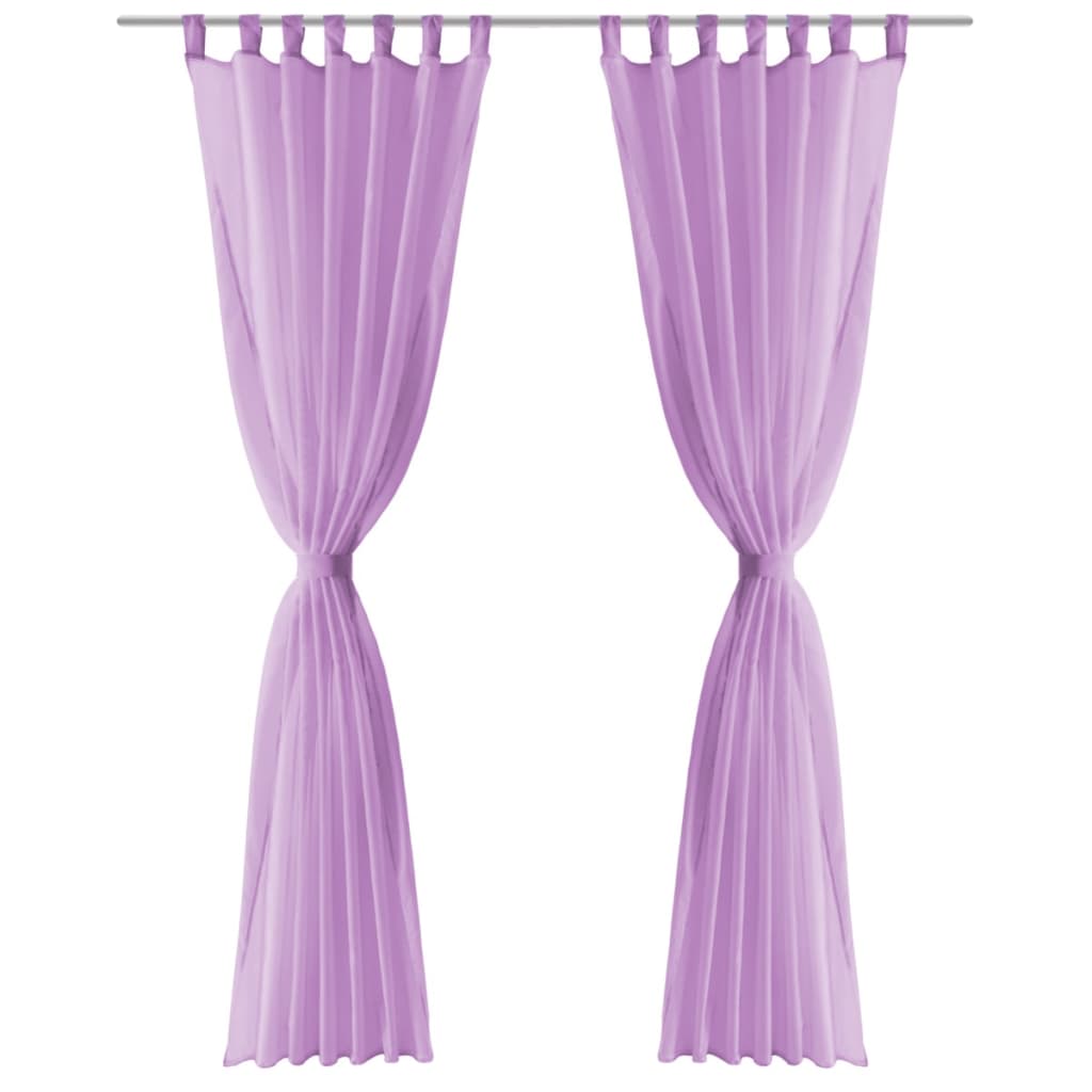 vidaXL Voile Curtains 2 pcs 140x175 cm Lilac