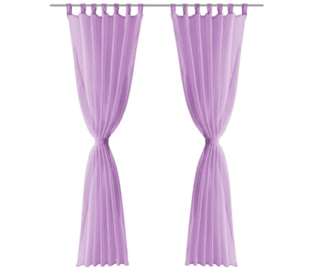 vidaXL Rideau occultant 2 pcs Voile 140 x 175 cm Lilas