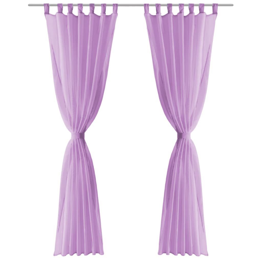vidaXL Voile Curtains 2 pcs 140x225 cm Lilac