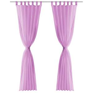vidaXL voile-gardiner 2 stk. 140x225 cm lilla