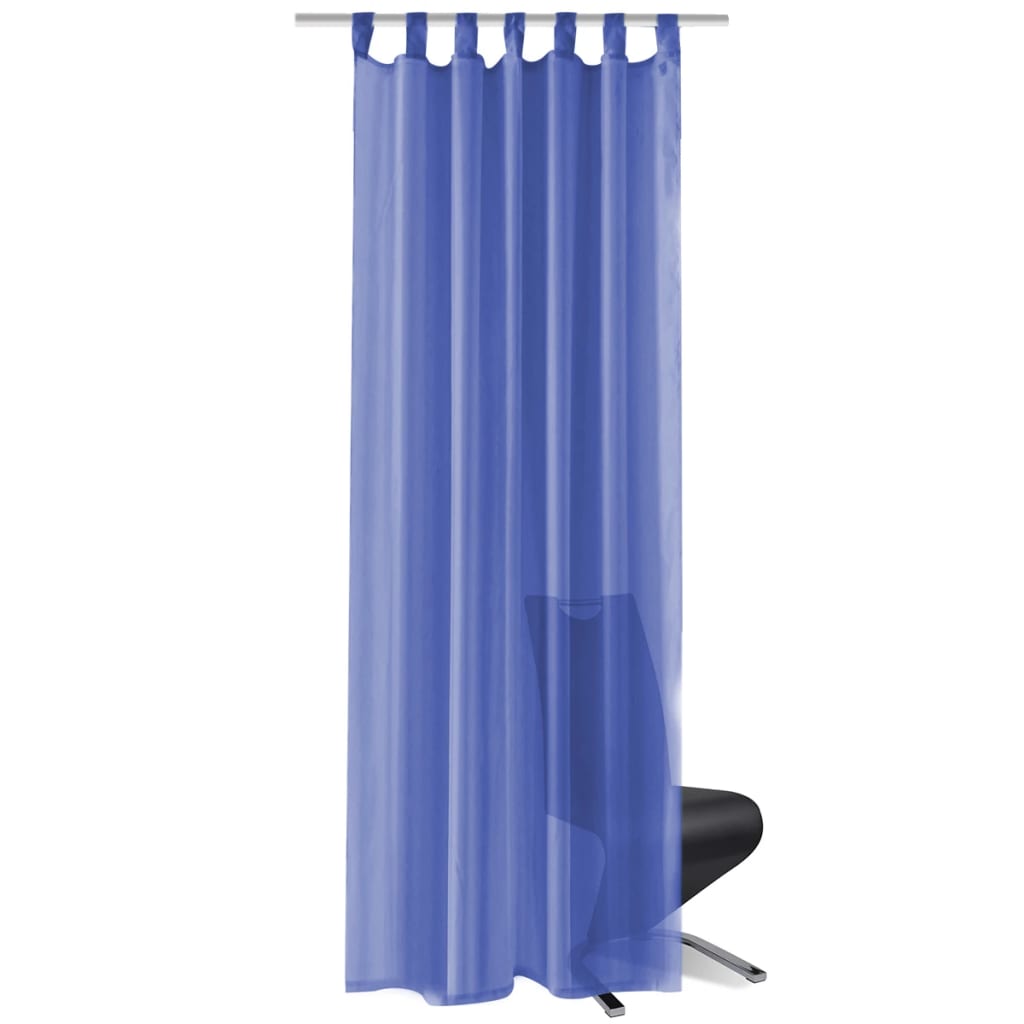 vidaXL Gordijnen voile 140x175 cm koningsblauw afbeelding