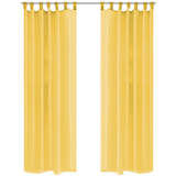 vidaXL Draperii din voal, 2 buc., 140 x 175 cm, galben