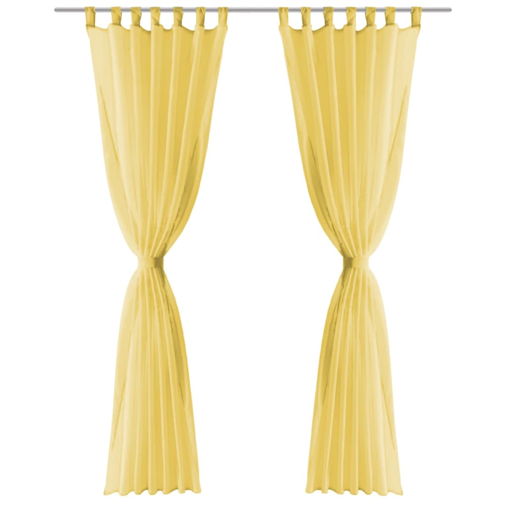 Thumbnail - vidaXL Voile-Gardinen 2 Stk. 140 x 175 cm Gelb