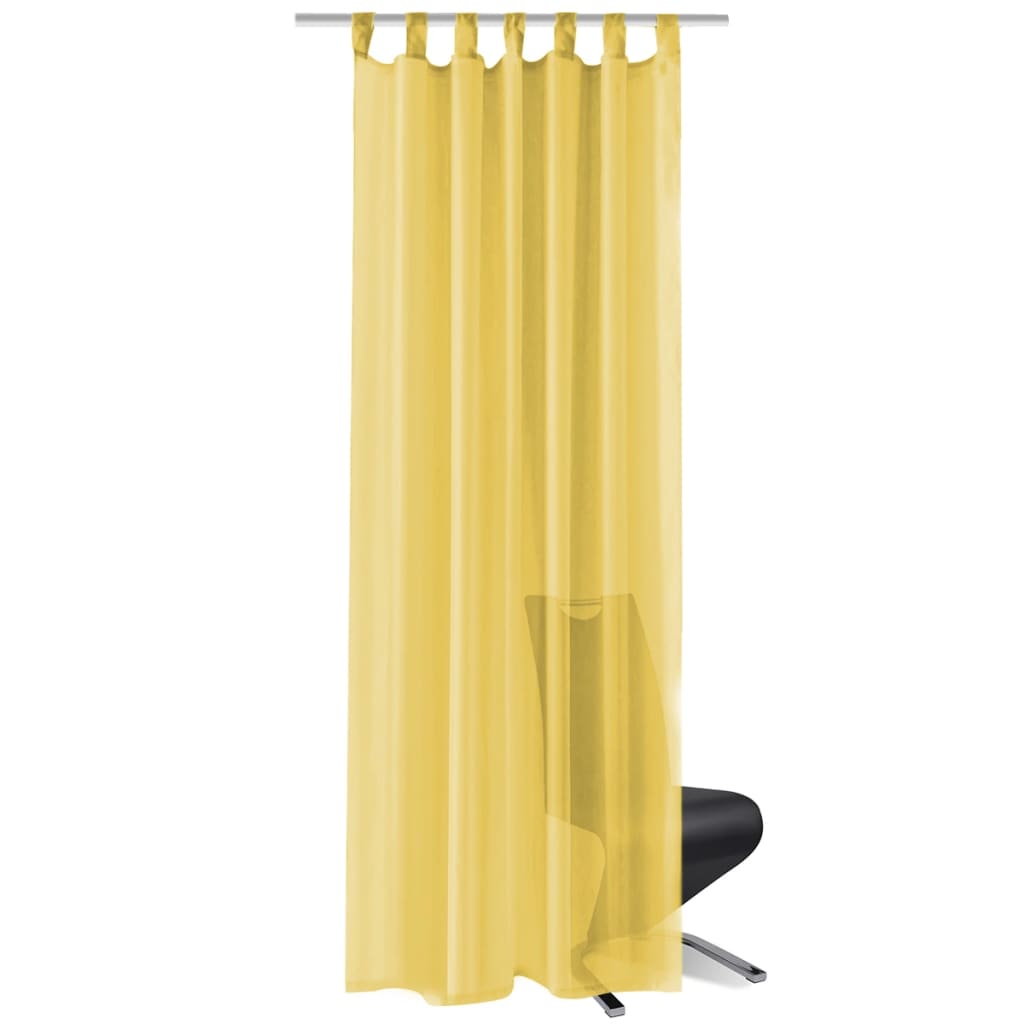 vidaXL 2 Pz Tende in Voile 140x225 cm Giallo