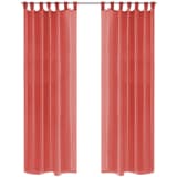 vidaXL Draperii din voal, 2 buc., 140x175 cm, roșu