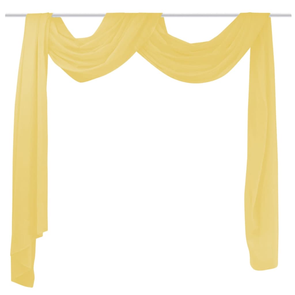 vidaXL Muslino drapiruotė, 140x600 cm, geltona