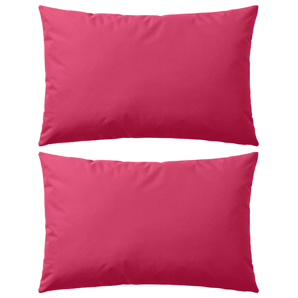 Oreiller d'extérieur 2 pcs 60 x 40 cm Rose