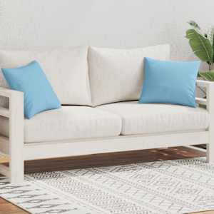 vidaXL Lauko pagalvės, 2 vnt., šviesiai mėlynos sp., 45x45cm