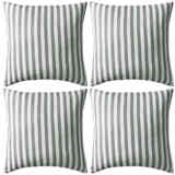 vidaXL Almofadas para exterior 4 pcs 45x45 cm riscas cinzentas