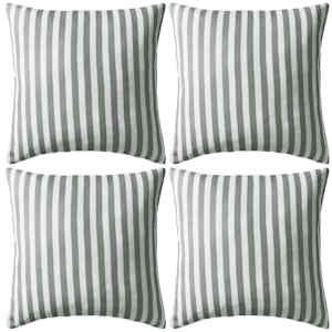Zunanje blazine 4 kosi črtaste 45x45 cm sive barve