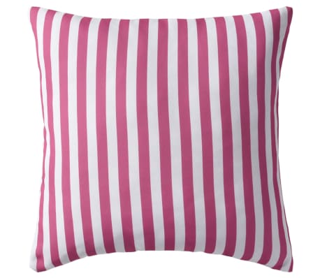 vidaXL Lauko pagalvės, 4 vnt., rožinės spalvos, 45x45cm, dryžuotos