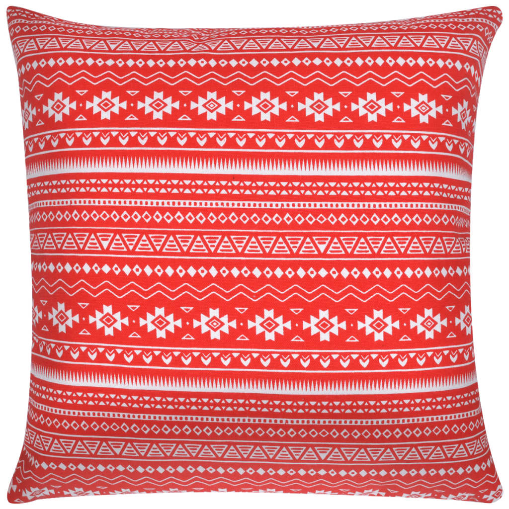 vidaXL Pillow Covers 2 pcs Canvas Aztec Printed Red 80x80 cm