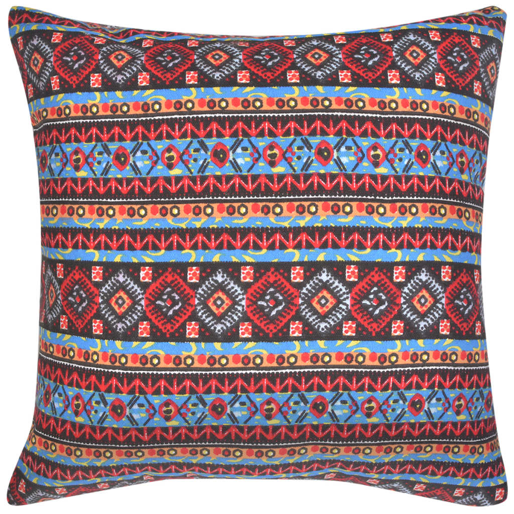 vidaXL Pillow Covers 4 pcs Canvas Aztec Printed Multicolour 40x40 cm