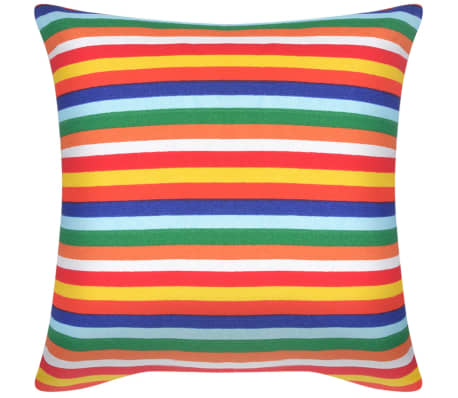 vidaXL Pillow Covers 4 pcs Canvas Print with Narrow Stripes 40x40 cm