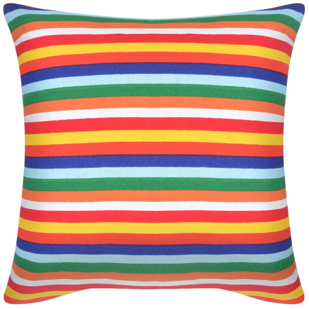 vidaXL Pillow Covers 2 pcs Canvas Print with Narrow Stripes 80x80 cm