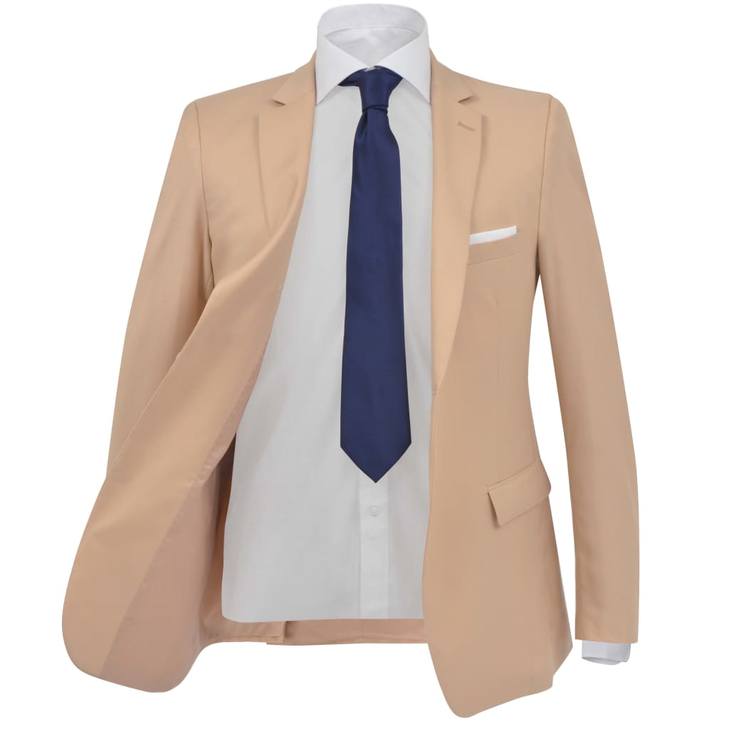 vidaXL Men's 2 Piece Business Suit Size 46 Beige