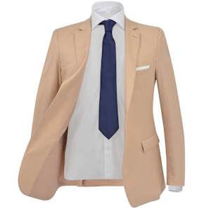 vidaXL Traje de chaqueta de hombre de 2 piezas talla 46 beige