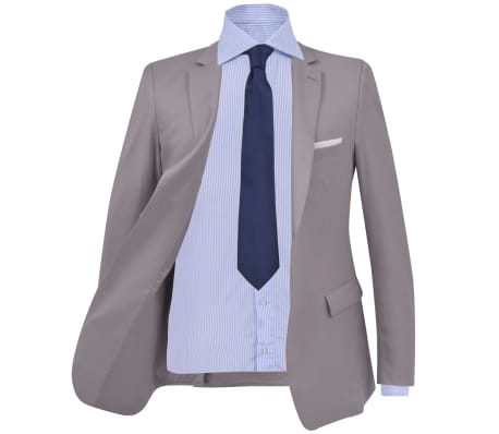 vidaXL Men's 2 Piece Business Suit Size 46 Light Grey