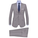 vidaXL Pánský dvoudílný business oblek vel. 52 světle šedý