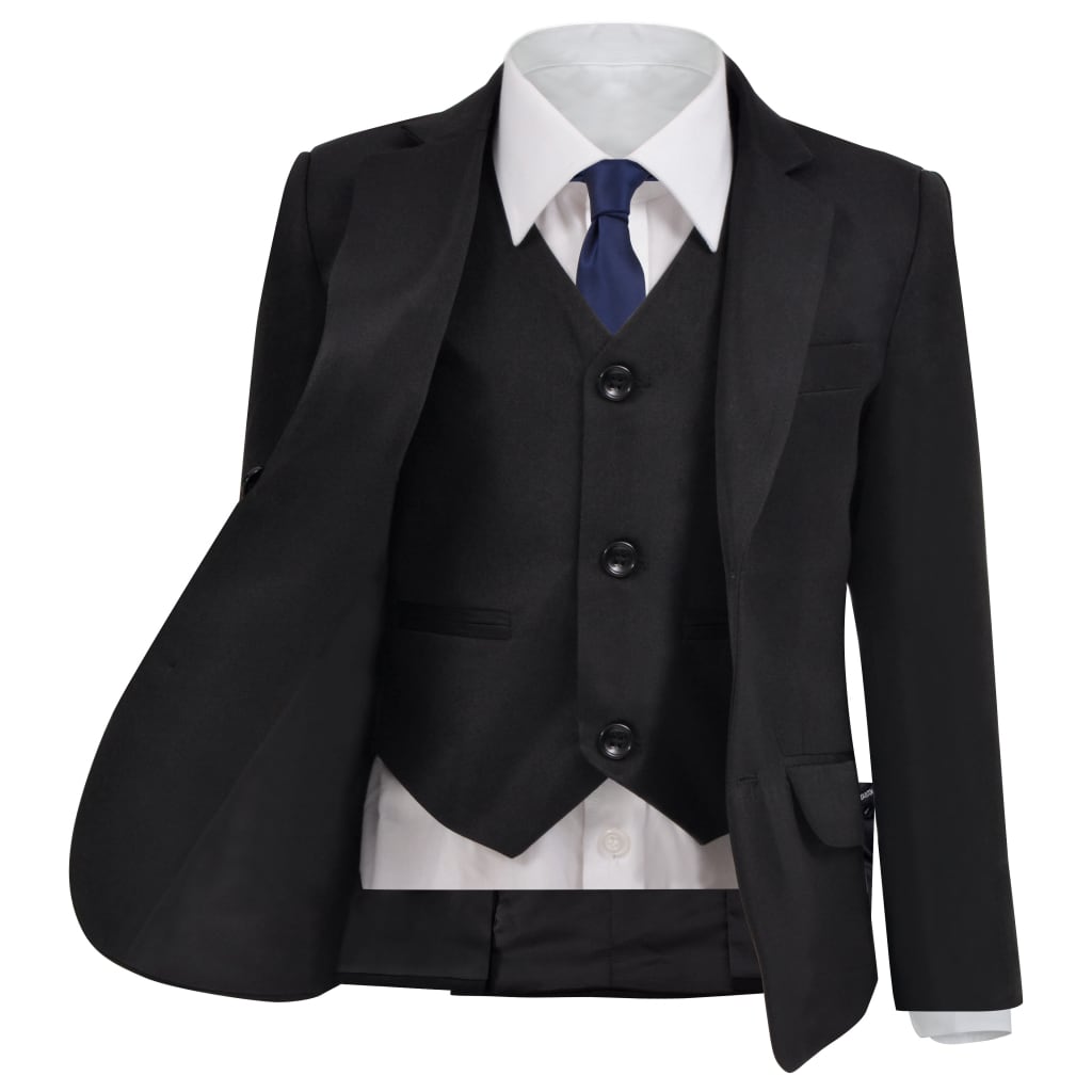 vidaXL Children's 3 Piece Dinner Suit Size 140/146 Black