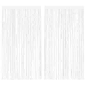 Zavese iz nitk 2 kosa 100x250 cm bele barve