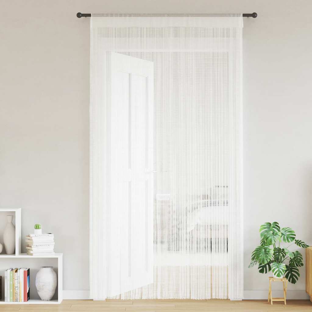 vidaXL Draperii franjuri, 2 buc., 100 x 250 cm, alb