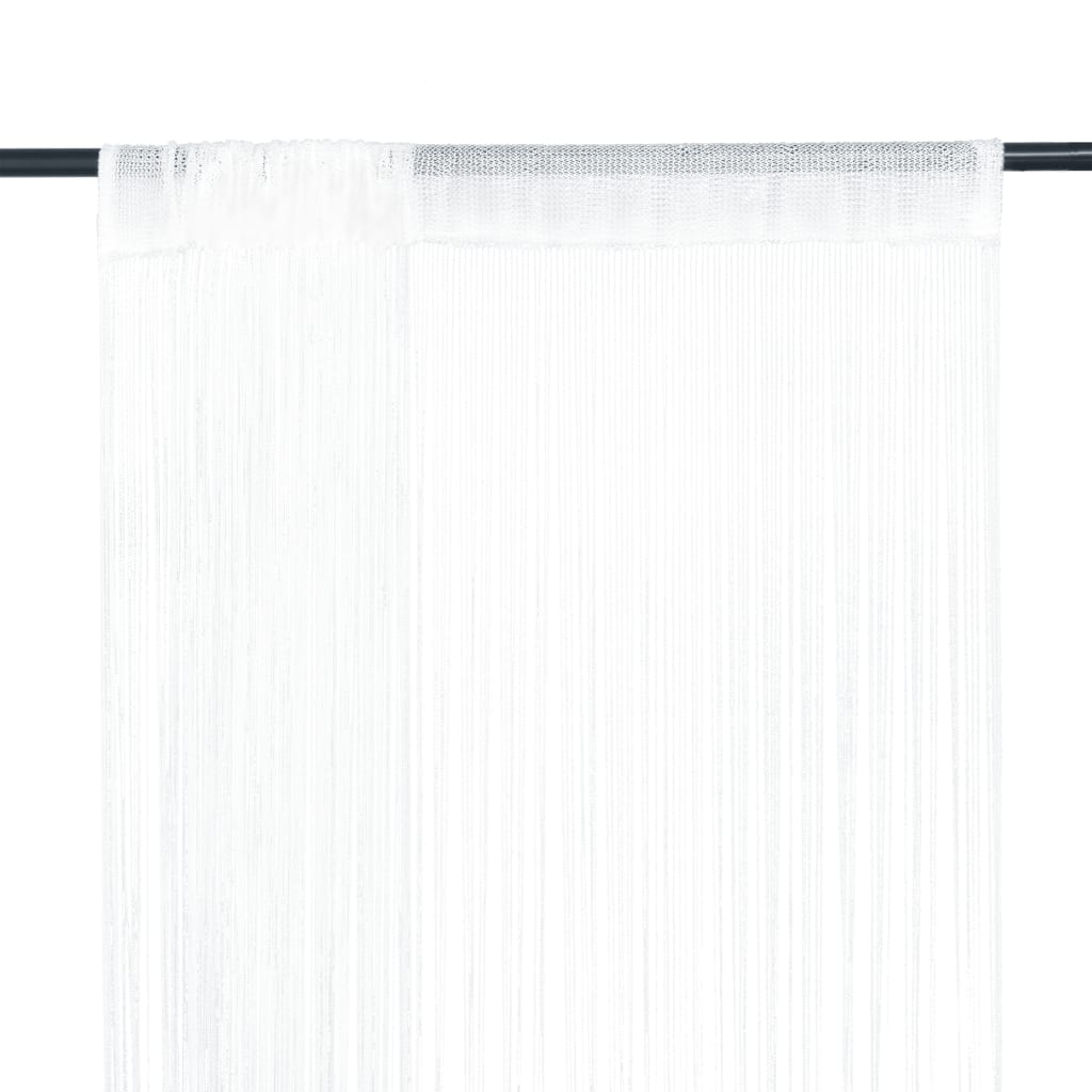 vidaXL Draperii cu franjuri, 2 buc., 140 x 250 cm, alb