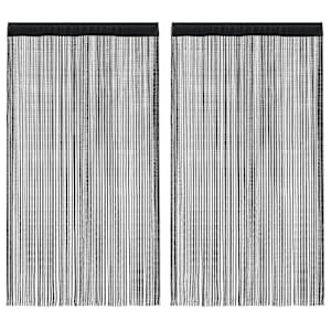 Zavese iz nitk 2 kosa 100x250 cm črne barve
