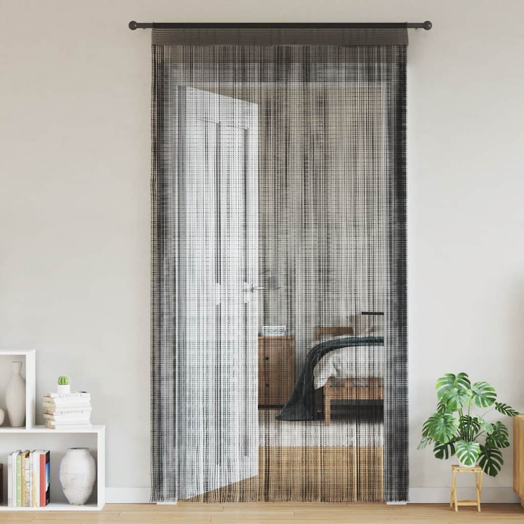 vidaXL Draperii cu franjuri, 2 buc., 100 x 250 cm, negru