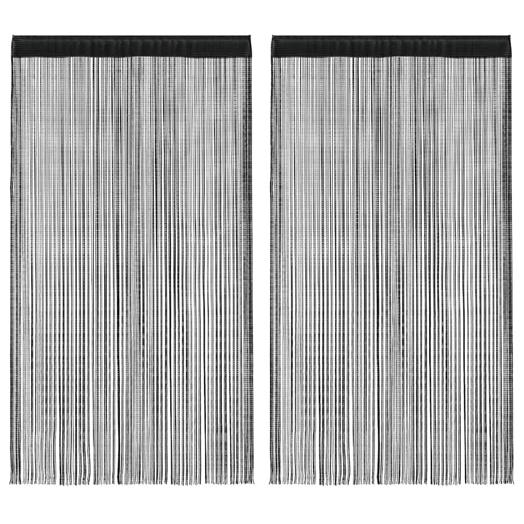 vidaXL Provázkové záclony, 2 ks, 140x250 cm, černá