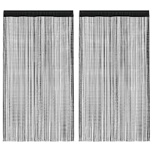 Provázkové záclony, 2 ks, 140x250 cm, černá - obrázek 1