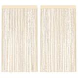 vidaXL Cortinas de fios 2 pcs 100x250 cm creme