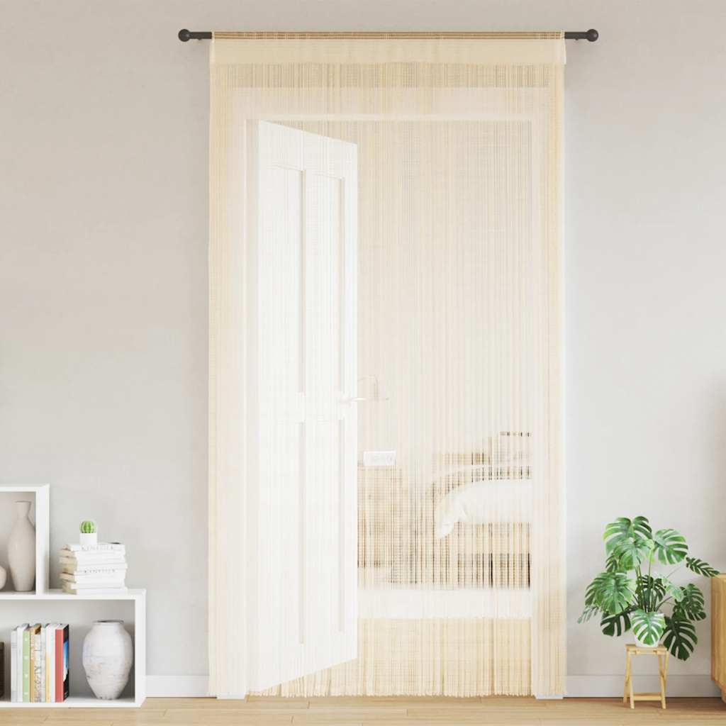 vidaXL Draadgordijnen 100x250 cm crème 2 st afbeelding