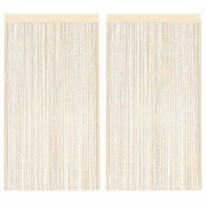 Provázkové záclony 2 ks 140 x 250 cm krémové - obrázek 1