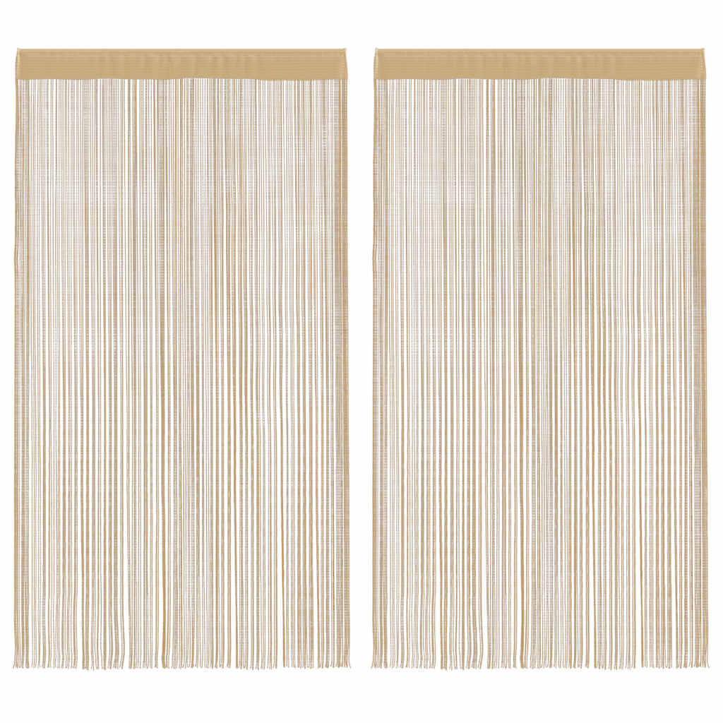 vidaXL Fadenvorhänge 2 Stk. 140 x 250 cm Beige