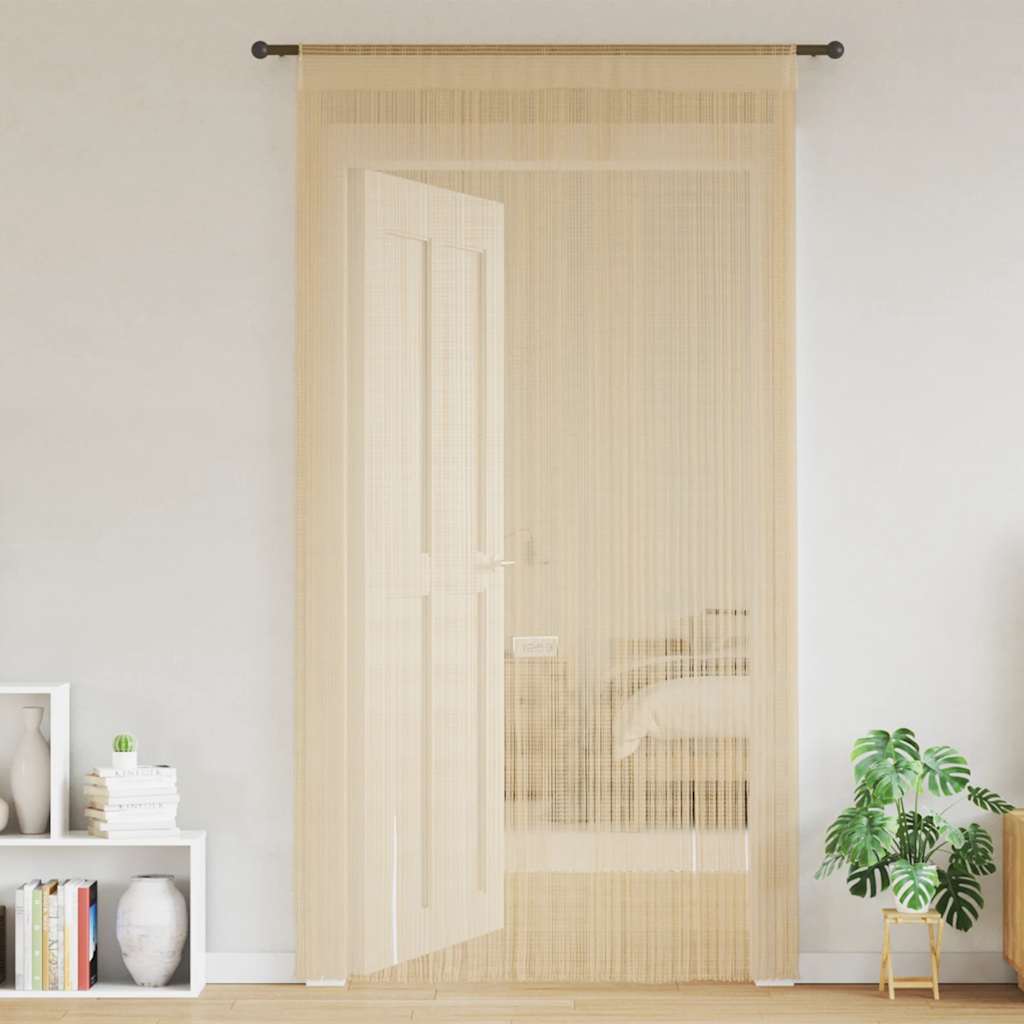 vidaXL Draperii cu franjuri, 2 buc., 140 x 250 cm, bej