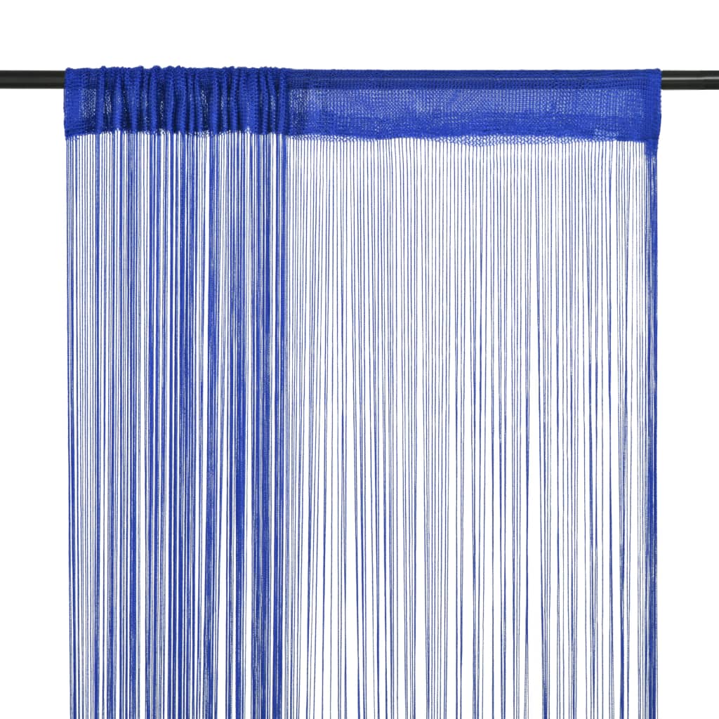 vidaXL Draperii cu franjuri, 2 buc., 100 x 250 cm, albastru vidaXL