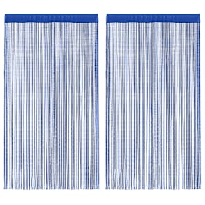 Zavese iz nitk 2 kosa 100x250 cm modre barve