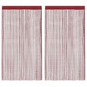 Zavese iz nitk 2 kosa 100x250 cm bordo barve