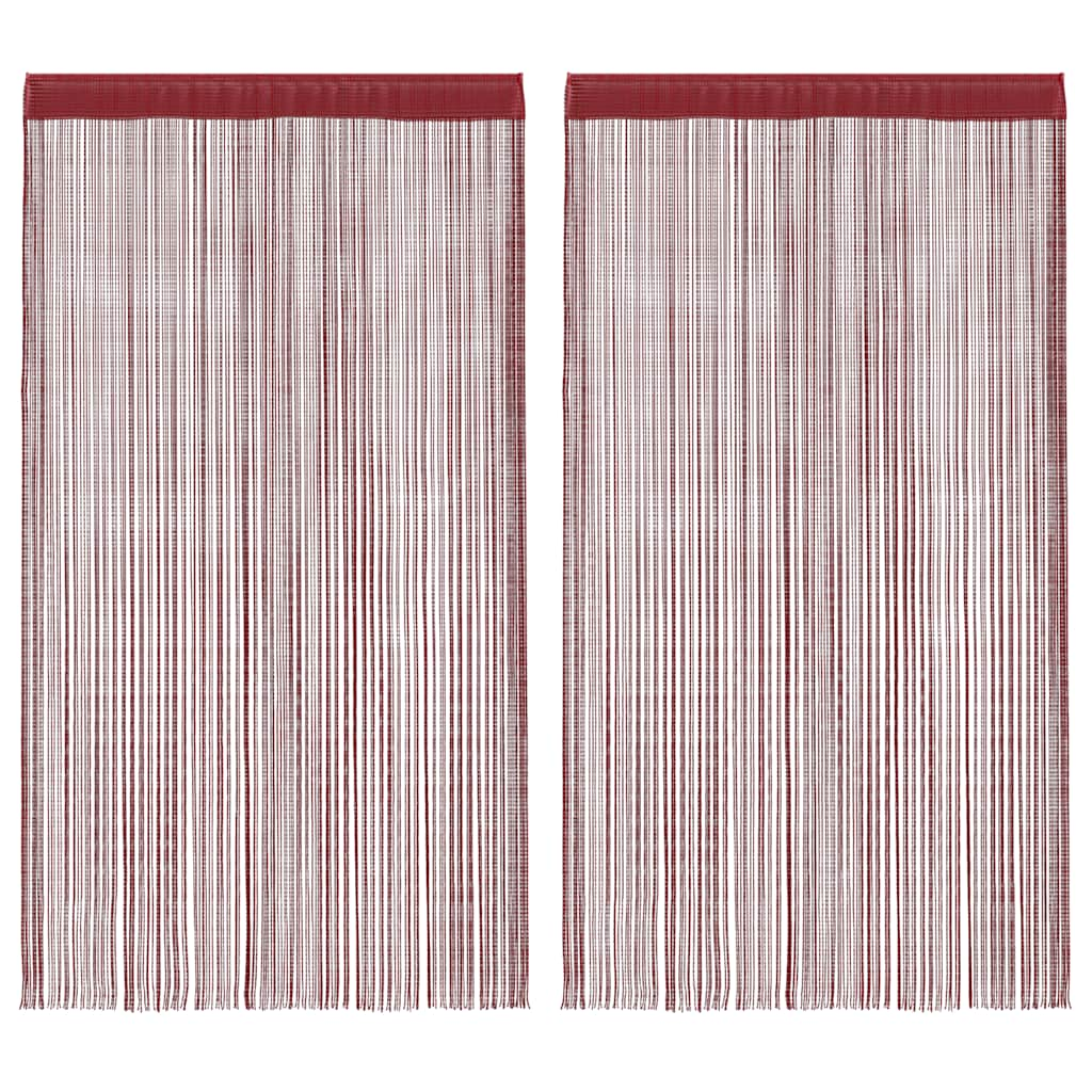 vidaXL Draperii cu franjuri, 2 buc., 140 x 250 cm, roșu burgund