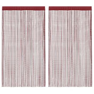 Provázkové záclony, 2 ks, 140x250 cm, vínová - obrázek 1