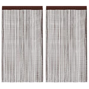 Zavese iz nitk 2 kosa 100x250 cm rjave barve